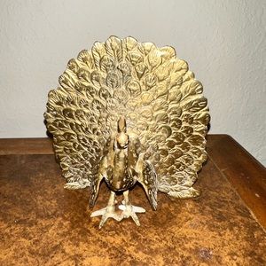 Vintage Brass Peacock